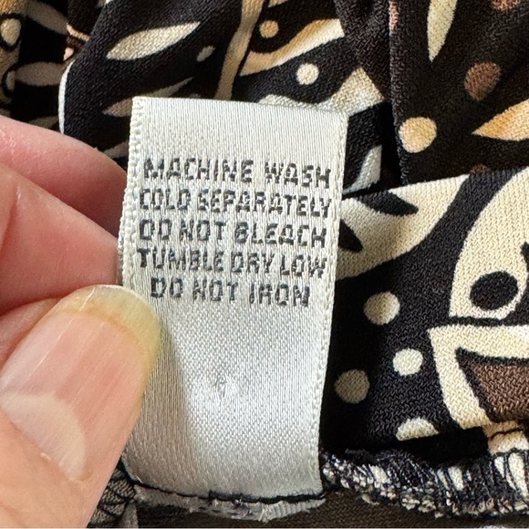 Chico’s 3 (US 16) Brown/Tan Polyester/Spandex Floral Print Elastic Waist Skirt - Picture 9 of 9